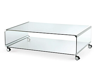 Crystal coffee table with castors Gallotti&Radice George 2 factory Gallotti & Radice from Italy