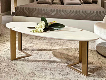 Oval coffee table in gold finish CASA +39  6655