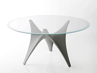 Round table with glass or marble top Molteni & C Arc Round table with glass or marble top Molteni & C Arc factory Molteni & C.(+VITRA) from Italy