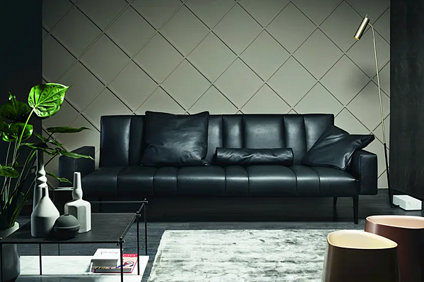 Sectional sofa leather or fabric VIBIEFFE 50 Italo factory VIBIEFFE from Italy. Foto №4