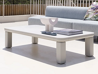 Aluminium garden coffee table with ceramic or HPL top VARASCHIN Customade