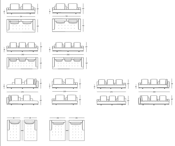 Sofa in fabric or leather with soft back ZANOTTA Shiki factory ZANOTTA from Italy. Foto №5