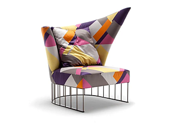 Upholstered fabric armchair Virgola ERBA ITALIA