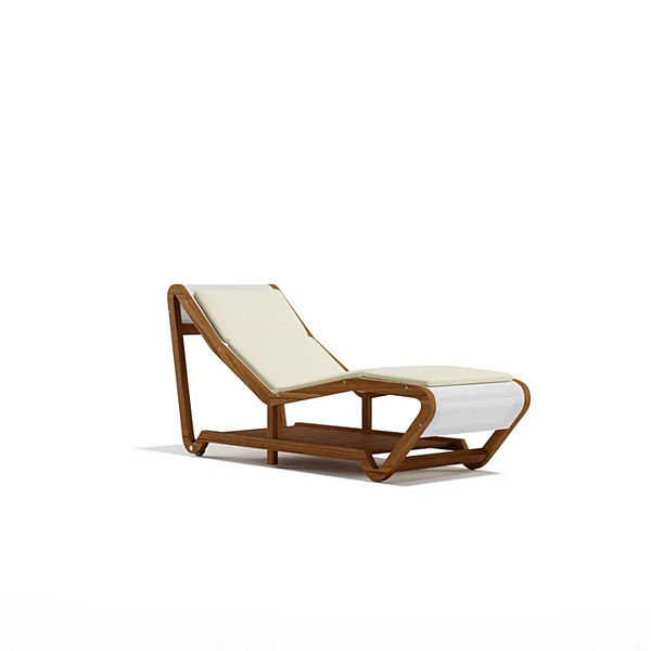 Teak chaise longue with soft back Atmosphera Infinity IN.LT. factory ATMOSPHERA from Italy. Foto №9