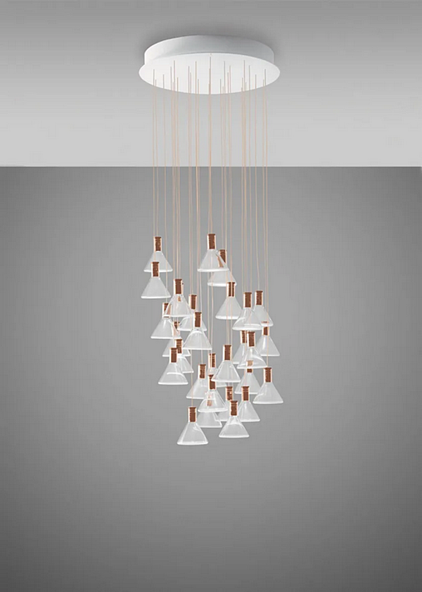 LED pendant lamp made of borosilicate glass multispot design Fabbian Polair collection factory Fabbian from Italy. Foto №5