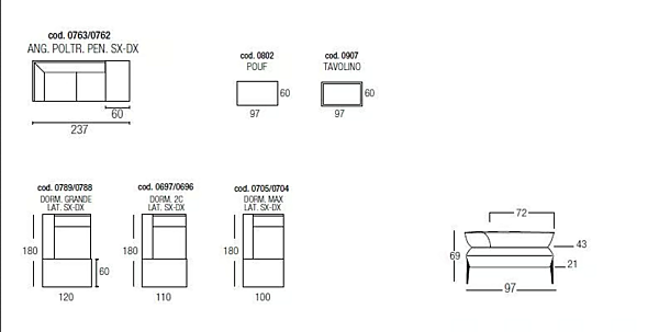 Sectional sofa with integrated coffee table Egoitaliano Avenue factory Egoitaliano from Italy. Foto №8