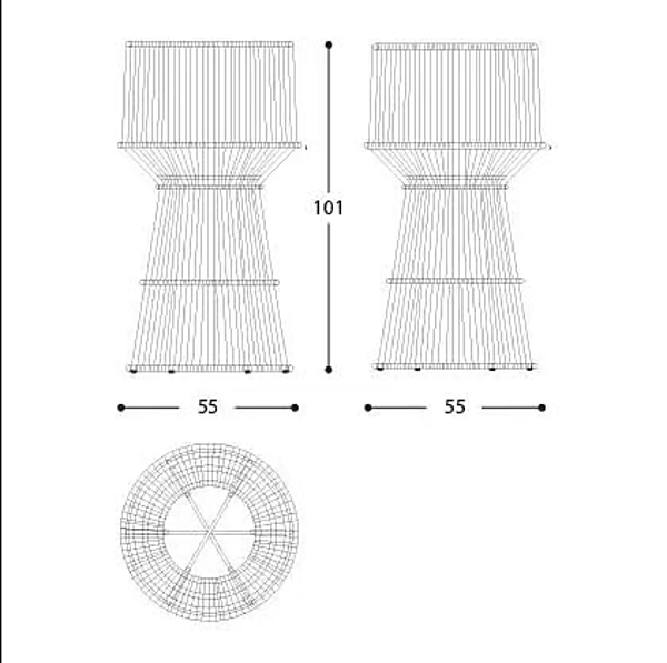 High Round Powder Coated Aluminium Plant Pot VARASCHIN Loop 4708 factory VARASCHIN from Italy. Foto №3