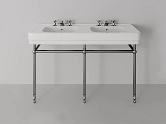 Double Ceramic Washbasin with Towel Rail Broadway Metal Park Avenue PKBROADWAYM-PKMMETAL130