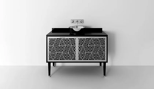 Single wooden vanity unit with drawers Park Avenue Cora 2A PKRCORA2ACES factory Park Avenue from Italy. Foto №3