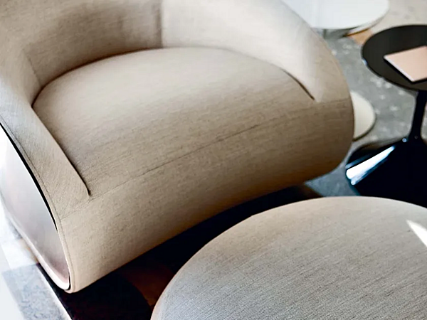 Swivel armchair with upholstered back ZANOTTA Derby factory ZANOTTA from Italy. Foto №7