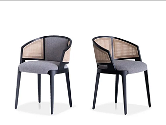 Natural Cane and Fabric Chair with Integrated Cushion Potocco Velis Cane 942 PACC 942 PACI 942/PACC, 942/PACI