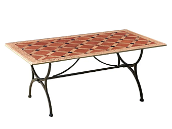 Travertine garden table Poggio L_Antica Deruta PO/01 factory L'Antica Deruta from Italy