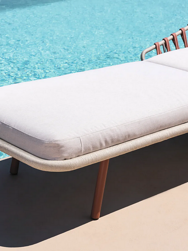 Recliner sun lounger with castors Emma Cross VARASCHIN factory VARASCHIN from Italy. Foto №17