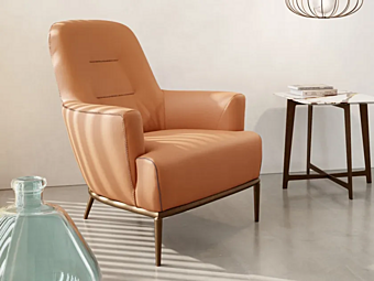 Leather armchair with armrests Borzalino Esme EUE9POLT Leather armchair with armrests Borzalino Esme EUE9POLT factory Borzalino from Italy