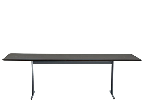 Rectangular ash and metal table Potocco Graphic 955 TR 955/TR factory POTOCCO from Italy. Foto №1