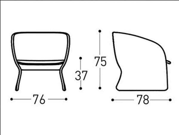 Garden armchair with armrests made of synthetic fibre VARASCHIN Maat 2371, 2372 factory VARASCHIN from Italy. Foto №12