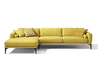 Sectional Sofa with Backrest and Recline Mechanism in Masu Fabric Egoitaliano factory Egoitaliano from Italy