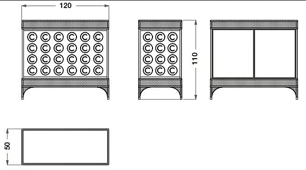 Wooden outdoor bar cabinet CPRN HOMOOD OD1027 factory CPRN HOMOOD from Italy. Foto №2