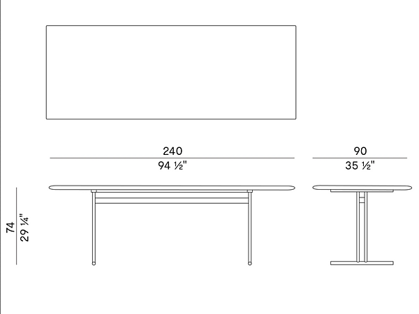 Rectangular ash and metal table Potocco Graphic 955 TR 955/TR factory POTOCCO from Italy. Foto №6