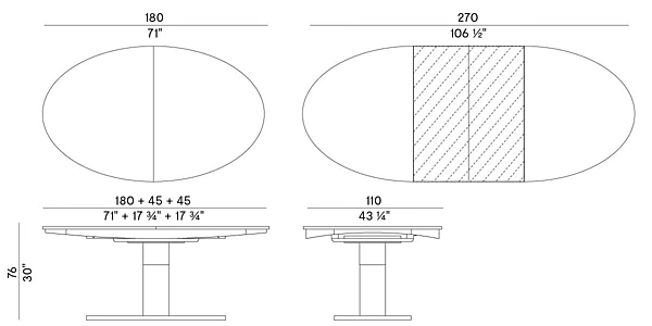 Extending Oval Table Potocco Diva 775 To2 Wood 775/TO2 factory POTOCCO from Italy. Foto №5