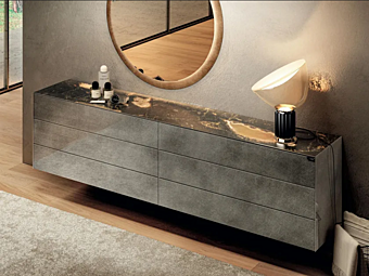 Glass chest of drawers Materia 1060B LAGO 1060B factory LAGO from Italy