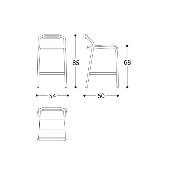 Stackable High Aluminium Garden Stool Noss VARASCHIN 24550/B, 24551/B, 24552/B, 24553/B factory VARASCHIN from Italy. Foto №14