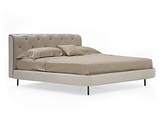 Leather bed with tufted headboard FORMITALIA Overseas factory FORMITALIA from Italy