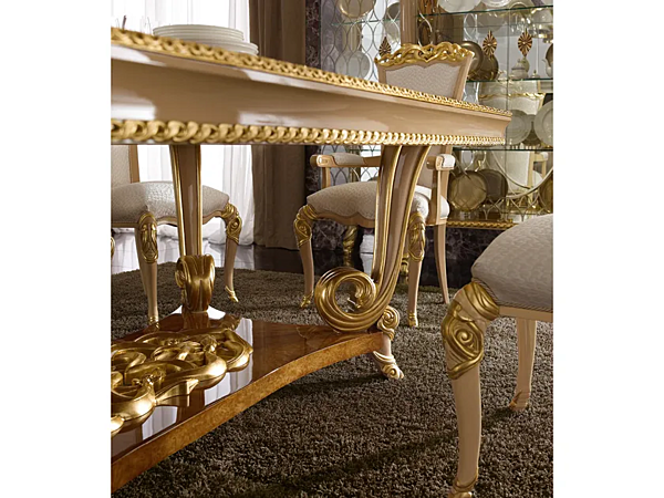 Extending rectangular dining table Harmony A.R. Arredamenti 306 factory A.R.ARREDAMENTI SRL from Italy. Foto №4