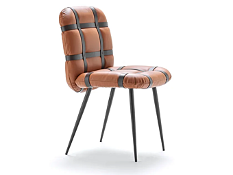 Upholstered leather chair Avion FASEM