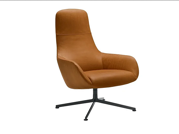 Swivel armchair with removable cover ZANOTTA KENT 896 factory ZANOTTA from Italy. Foto №1