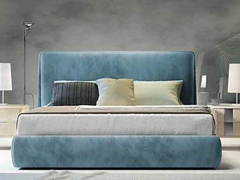 Double bed with upholstered headboard fabric CASA +39 ARES 2 A20001, A20006