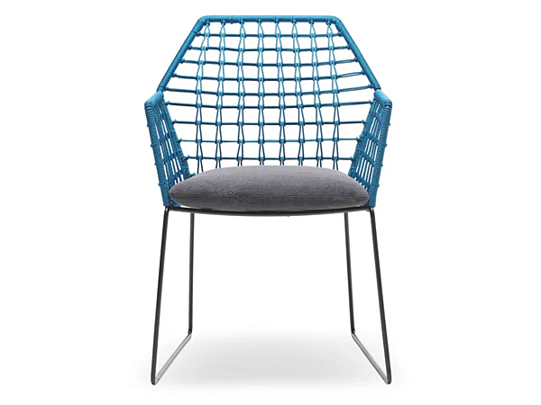 Garden chair with armrests fabric Saba New York Soleil factory SABA from Italy. Foto №1