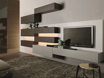 Wall Mounted Wooden Storage Unit MisuraEmme Tao factory MisuraEmme from Italy