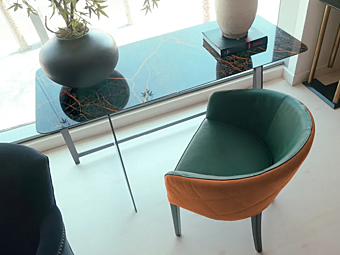 Upholstered leather chair Zoe Borzalino EUZEDINI Upholstered leather chair Zoe Borzalino EUZEDINI factory Borzalino from Italy