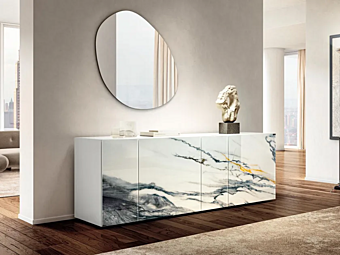 Glass sideboard with doors LAGO 36E8 05802 05802 factory LAGO from Italy