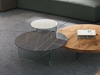 Round coffee table in xglass by LAGO Air Collection Round coffee table in xglass by LAGO Air Collection factory LAGO from Italy