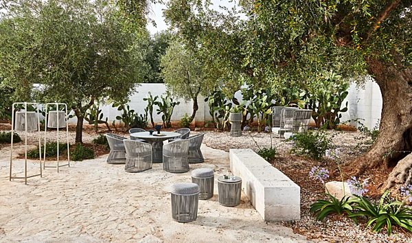 Round Aluminium Garden Pouf Tibidabo VARASCHIN 14250 factory VARASCHIN from Italy. Foto №2