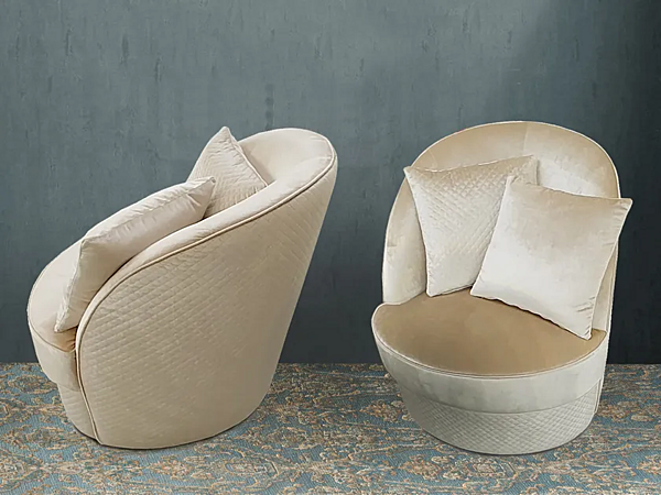 Upholstered fabric armchair with gold accents CASA +39 ARM123 6654 factory CASA +39 from Italy. Foto №1