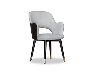 Chair with armrests upholstered in leather Colette BAXTER factory BAXTER from Italy