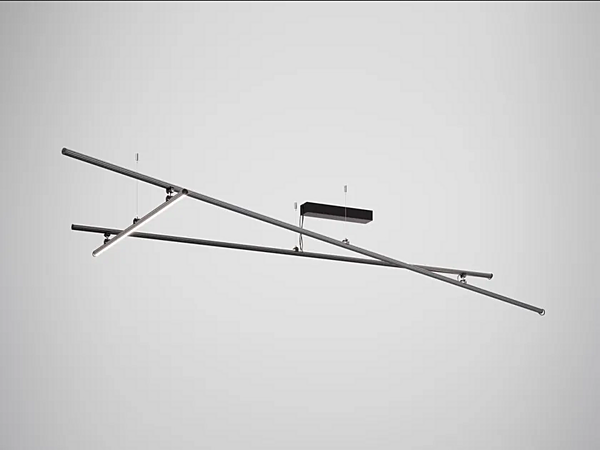 LED Ceiling Lamp Anodized Aluminium Fabbian Freeline F44 factory Fabbian from Italy. Foto №1