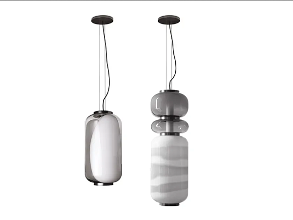 Pendant lamp Haiku BAXTER metal with glass shade factory BAXTER from Italy. Foto №1