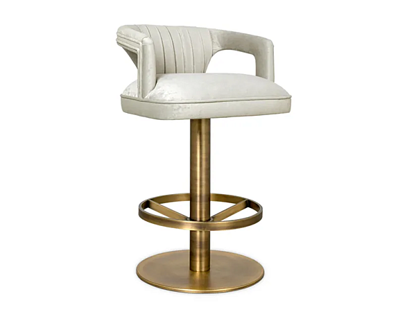 Swivel high velvet stool with armrests BRABBU Karoo II factory BRABBU from Italy. Foto №2