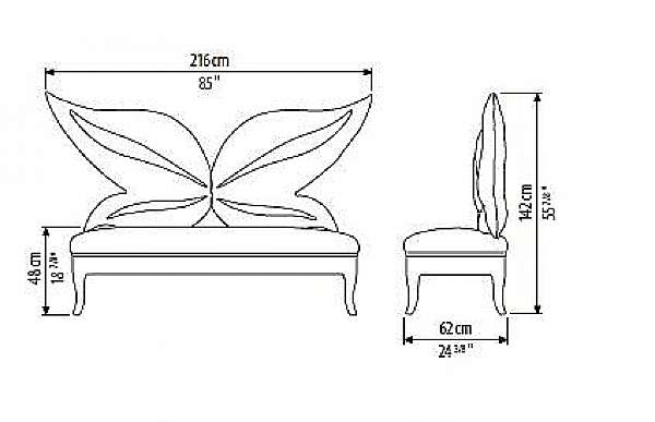 Couch SICIS MADAME BUTTERFLY factory SICIS from Italy. Foto №4