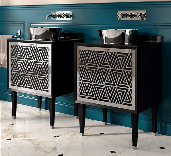 Floor standing wooden vanity unit with drawers Park Avenue Cora 1A PKRCORA1ACES factory Park Avenue from Italy. Foto №6