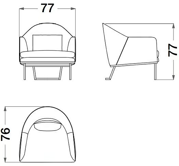 Fabric armchair with armrests Sesto Senso CPRN HOMOOD S574 factory CPRN HOMOOD from Italy. Foto №2