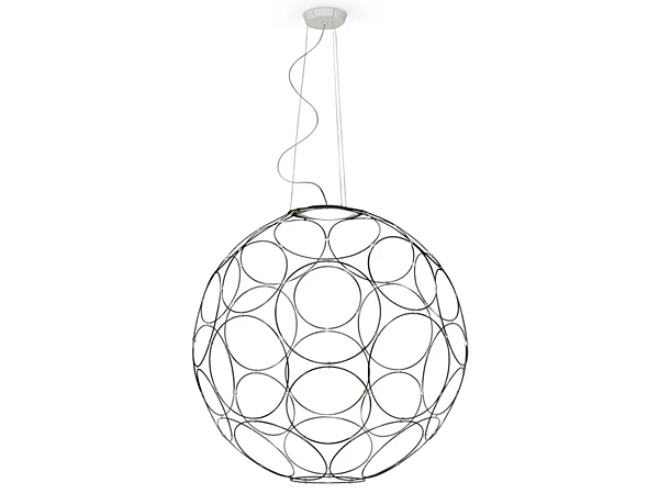 LED pendant lamp in steel from Fabbian Giro collection factory Fabbian from Italy. Foto №2