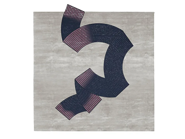 Square rug in wool and bamboo silk GIORGETTI AURORA GA260 factory GIORGETTI from Italy. Foto №1
