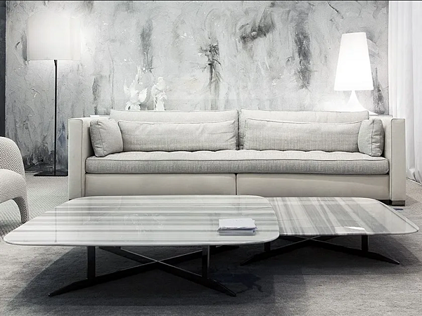 Rectangular low coffee table in marble by ERBA ITALIA NORD factory ERBA ITALIA from Italy. Foto №6