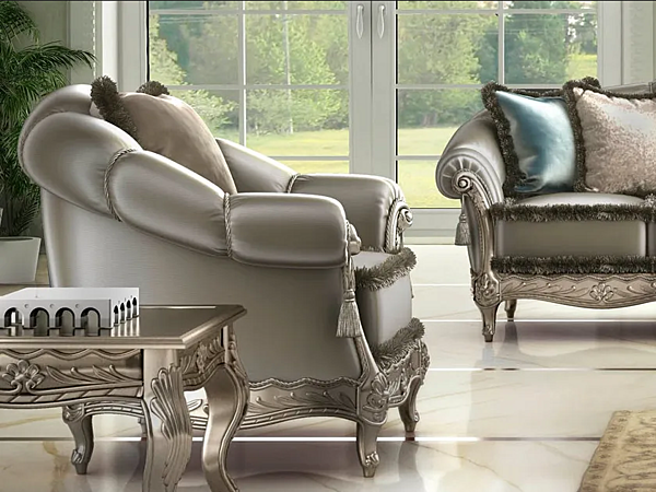 Armchair with armrests fabric Zaffiro CASA +39 8231 factory CASA +39 from Italy. Foto №3