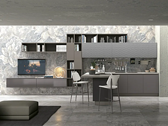 Fitted kitchen with island Clover Lux 1 LUBE CUCINE